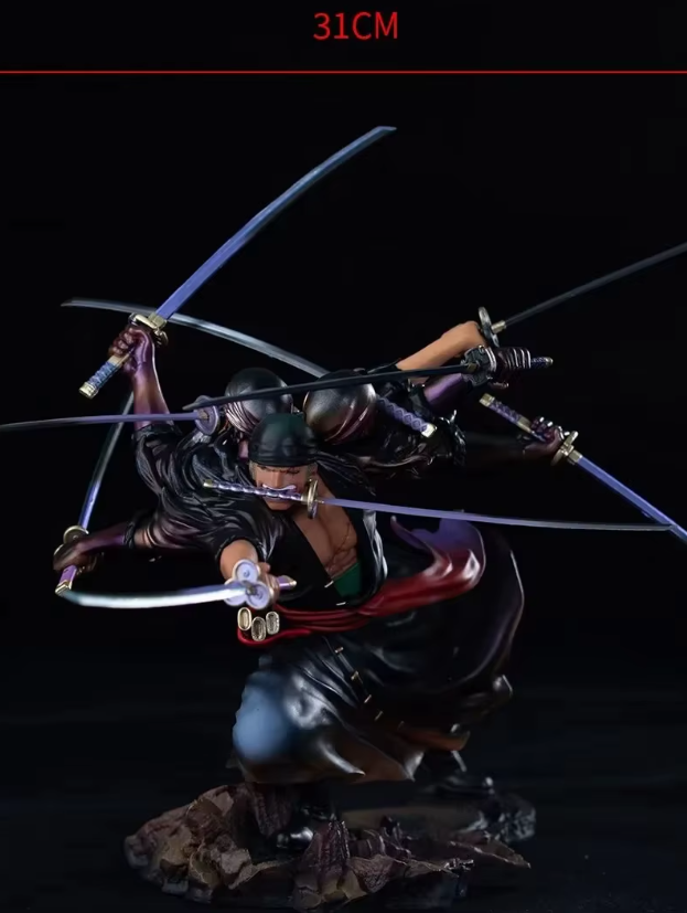 29CM Roronoa Zoro Triple Head GK Action Figure – The Pirate Hunter’s Ultimate Collectible!