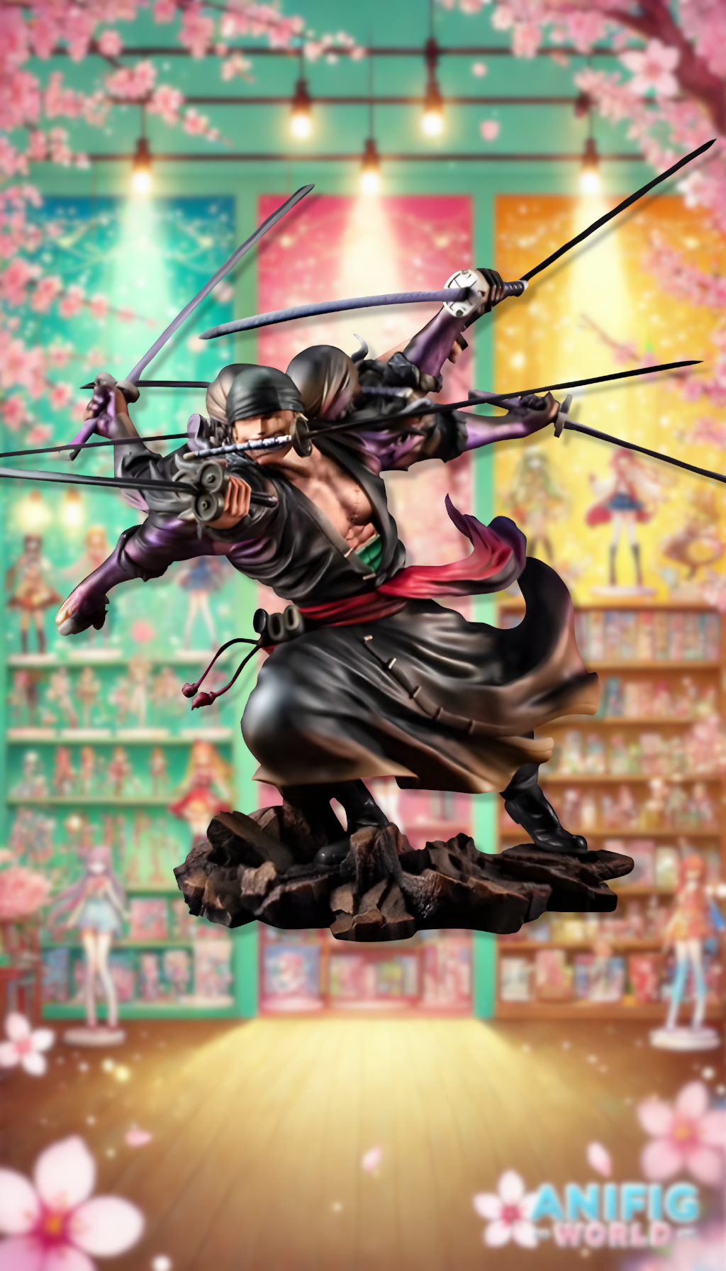 29CM Roronoa Zoro Triple Head GK Action Figure – The Pirate Hunter’s Ultimate Collectible!